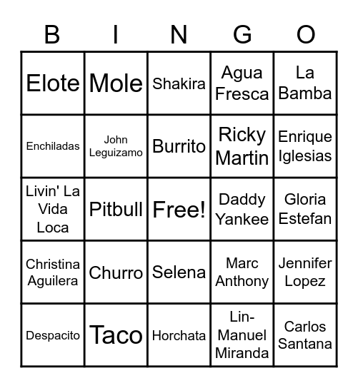 Doce De Mayo Bingo Card