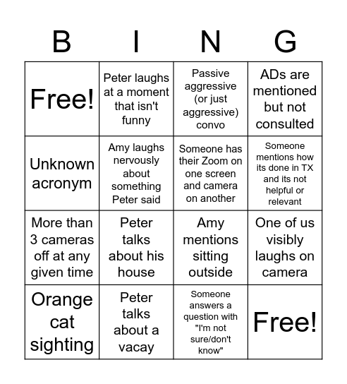 Why are we here again? Bingo Card