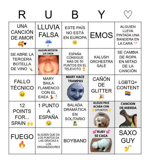 ♡ CUMPLE MARY - EUROPARTY 2023 ♡ Bingo Card