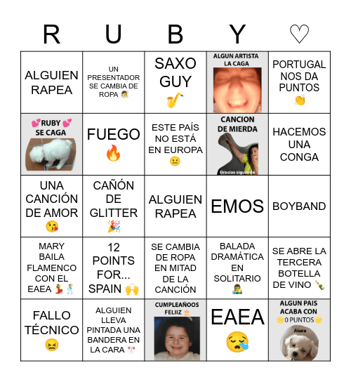 ♡ CUMPLE MARY - EUROPARTY 2023 ♡ Bingo Card