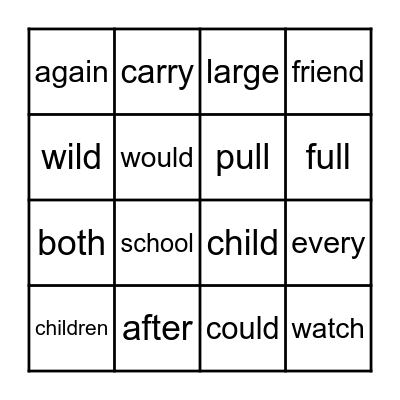 Extension #6-10 Bingo Card
