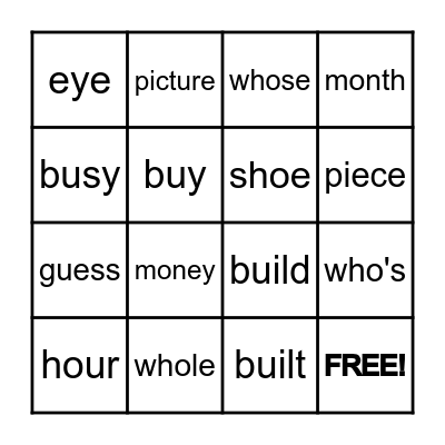 Extension #27-31 Bingo Card