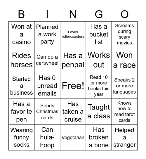 Clinic Bingo Card