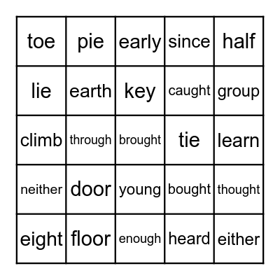 Extension #32-40 Bingo Card