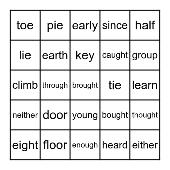 Extension #32-40 Bingo Card