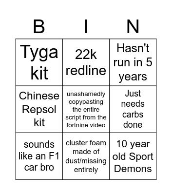 MC19/22 for sale bingo Card