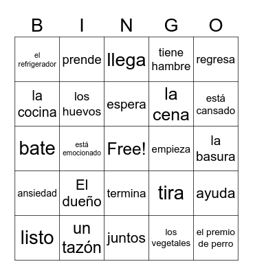 Omelette Bingo Card
