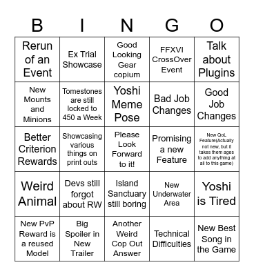 Live Letter May 12th Bingo Card