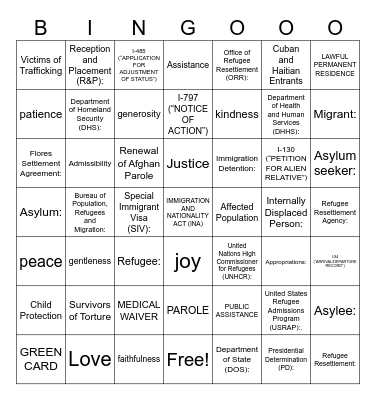 World Relief Staff Appreciation Bingo Card