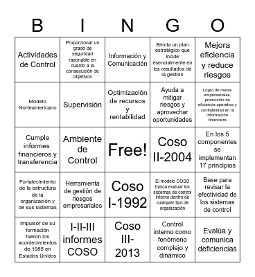 Modelo Coso Bingo Card