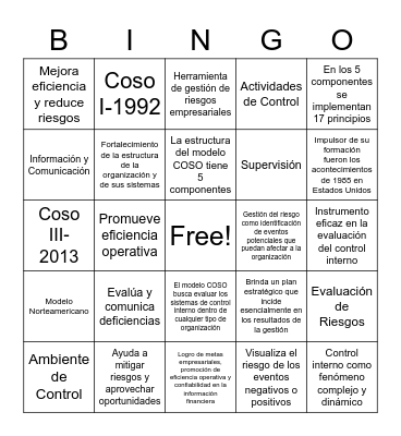 Modelo Coso Bingo Card