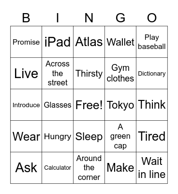 C3 Lesson 6 Book E Bingo Card
