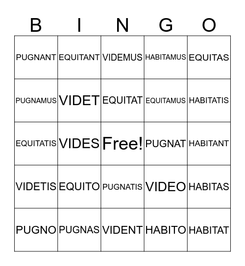 AND ACTION  Bingo Card