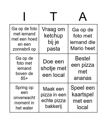 Bingo Italië 2023 Bingo Card