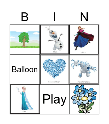 Frozen Bingo Card