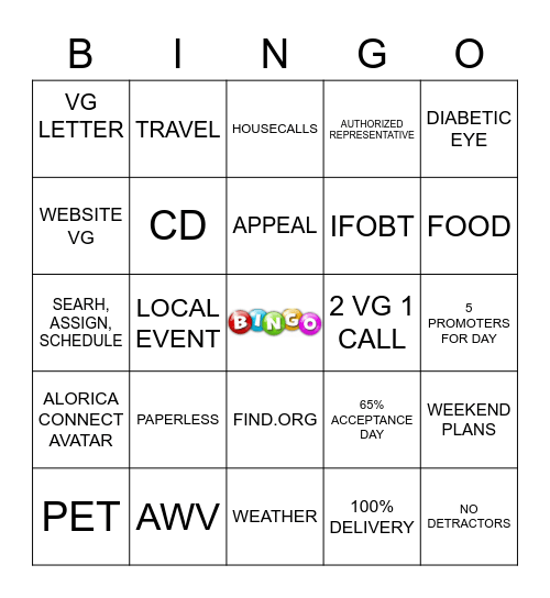 TEAM LORI'S BINGO Card