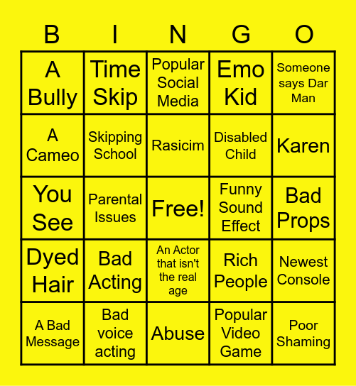 Dar Man Bingo Card