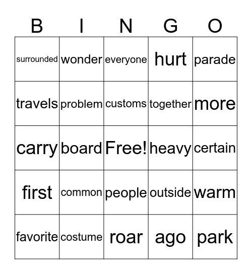 Unit 4 Week 3 Bingo Card
