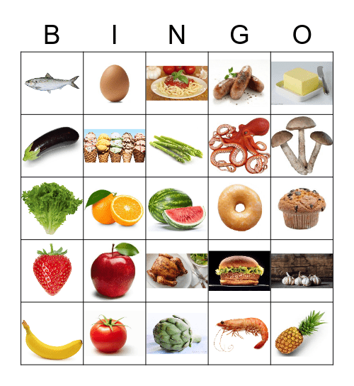 FOOD Bingo Card