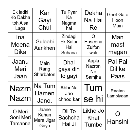 Welcome to Sanyukta and Kushal's Engagement Bingo Card