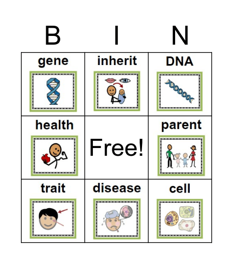 DNA Bingo Card