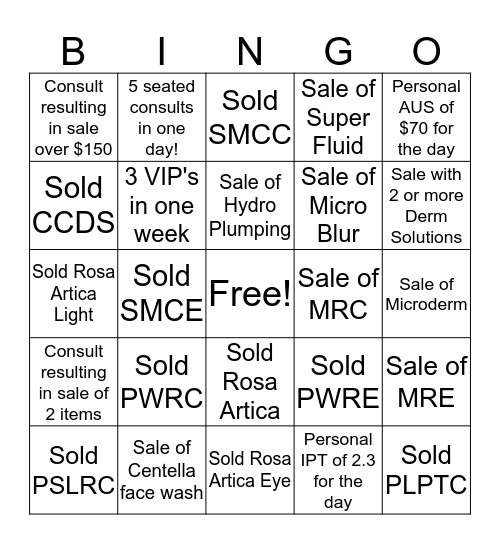 Kiehl's Queen Street Bingo Card