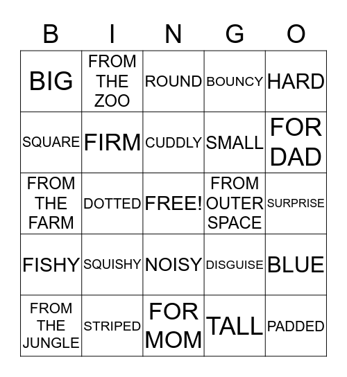 BABY BOY BINGO Card