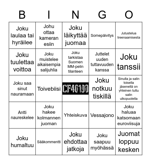 CF40100 BINGO Card