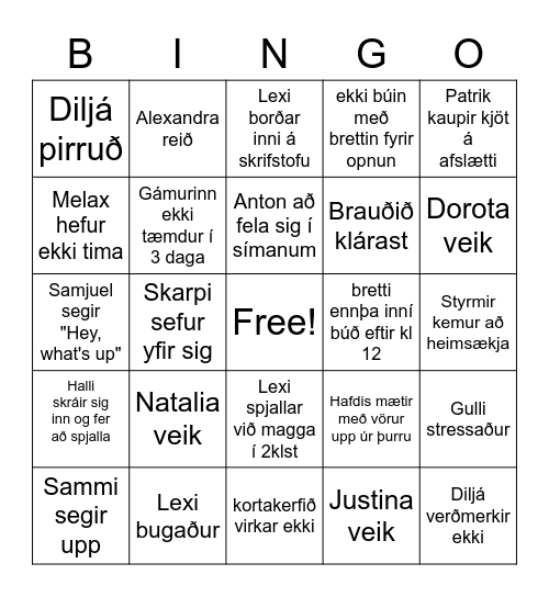 Bónus Bingó Bingo Card