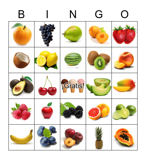 LOTERIA DE LAS FRUTAS Bingo Card