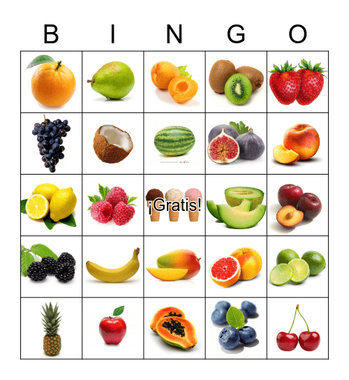 LOTERIA DE LAS FRUTAS Bingo Card