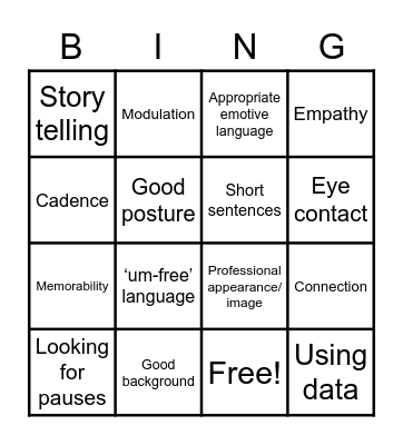 Communicating for Impact BINGO! Bingo Card