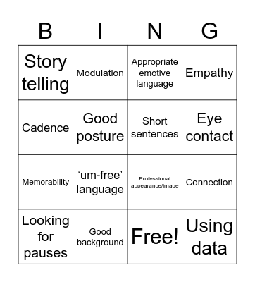 Communicating for Impact BINGO! Bingo Card