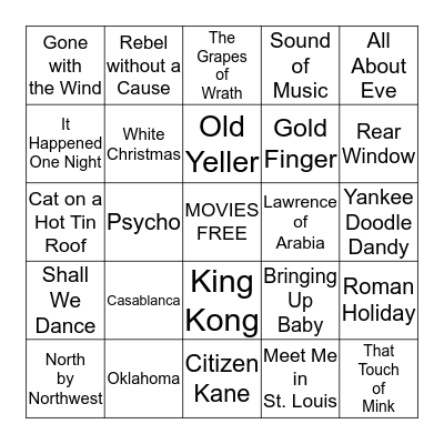 MOVIE BINGO Card