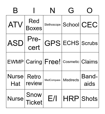 Nurse Week 23 Bingo Card