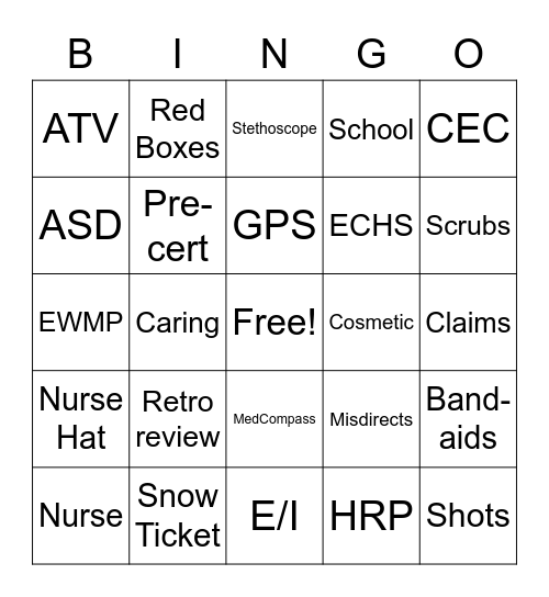 Nurse Week 23 Bingo Card