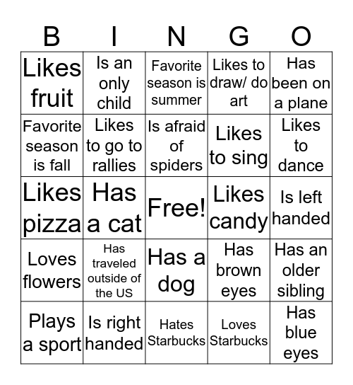 Friendship Day Bingo  Bingo Card