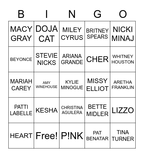 [ladies with an attitude] Bingo Card