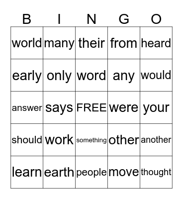Lesson 69-73 Bingo Card