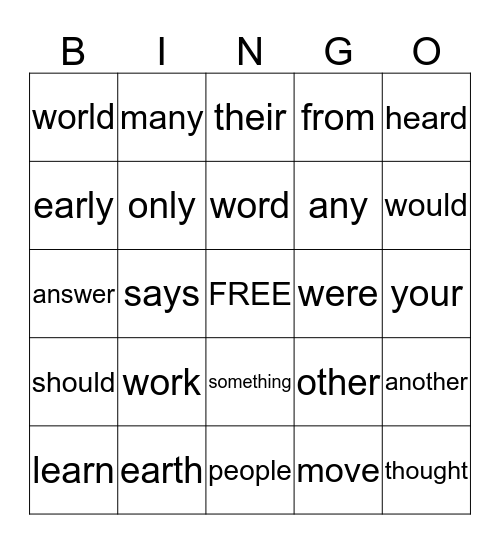 Lesson 69-73 Bingo Card