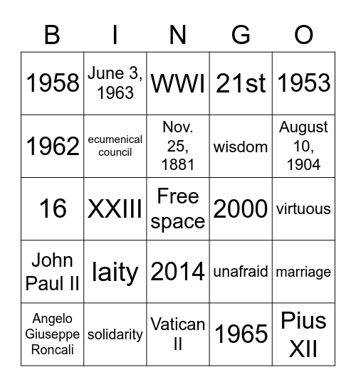 Chapter 7 Bingo Card