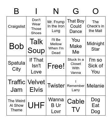 Weird Al Round 2 Bingo Card