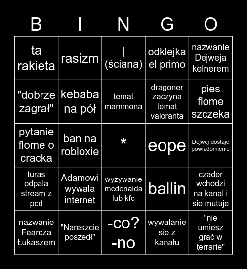 Ekipa Super Ekipa bingo Card