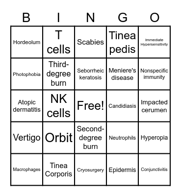 Chapter 16, 17, 18 Bingo Card