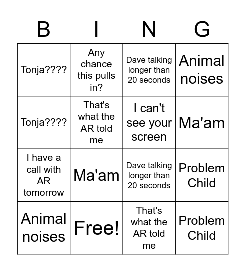 We are on track! Bingo Card