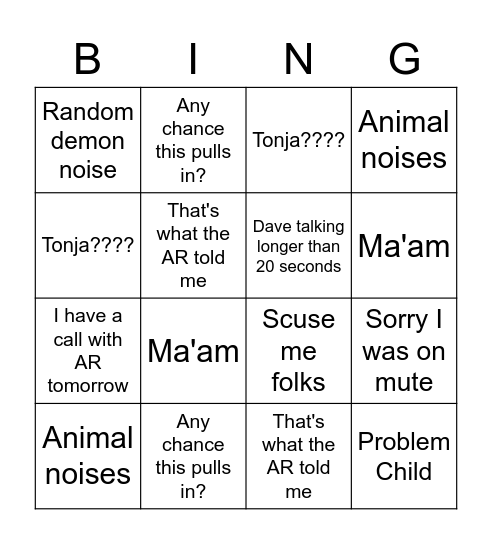 We are on track! Bingo Card