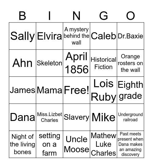 Steal Away Home Bingo Card
