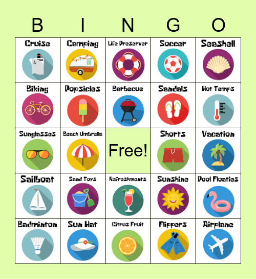 ☀ Summer Bingo! ☀ Bingo Card