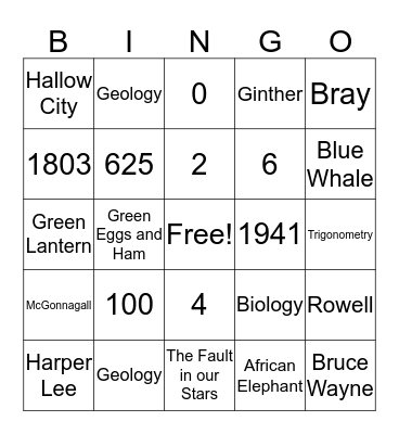 BINGO CHALLENGE Bingo Card