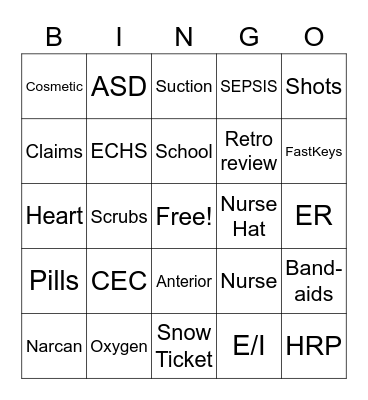 Nurse's Week 2023 Bingo Card